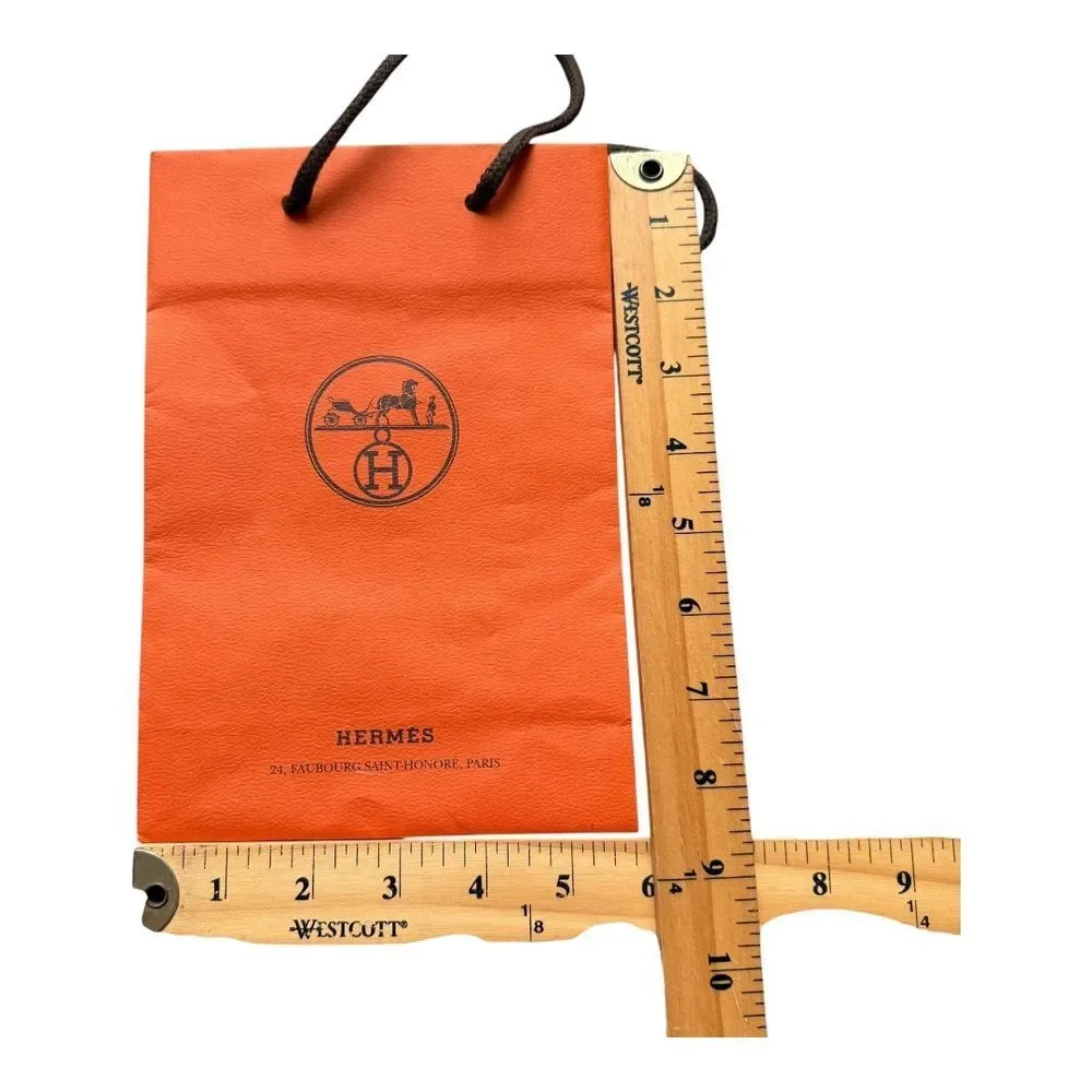 Hermes Orange Luxury Collectible Parisian Branded Shopping Bag Womens 8.5